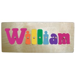 Personalized Wooden Puzzle Vintage Style - Bright colors